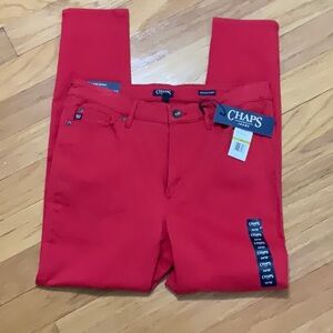 Chaps High Rise Red Skinny Jeans Size 14/32